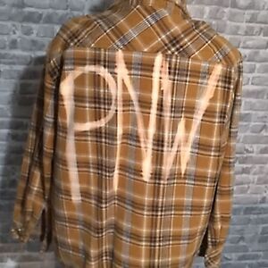 grunge Bleach Mod Dickies Flannel Shirt